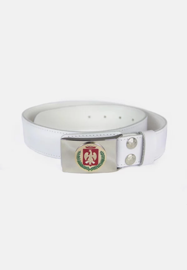 Cinturone cuoio bianco h4 con inserto