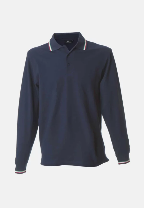 Polo manica lunga blu