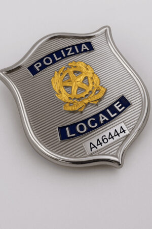 Placca Polizia Locale logo Repubblica Italiana