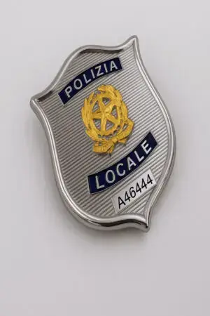 Placca Polizia Locale logo Repubblica Italiana