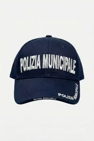 Berretto baseball Polizia Municipale in cotone con ricamo a rilievo