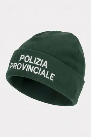 Berretto modello zuccotto in pile grigio-verde