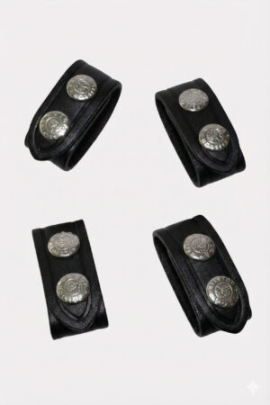 Distanziali in pelle doppio bottone