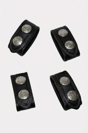 Distanziali in pelle doppio bottone