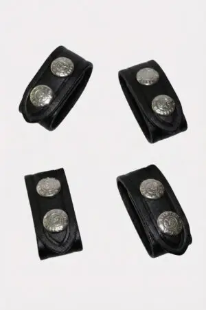 Distanziali in pelle doppio bottone