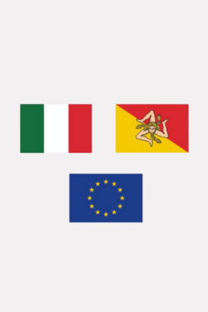 Kit bandiere istituzionali Europa - Italia - Sicilia 100x150 cm